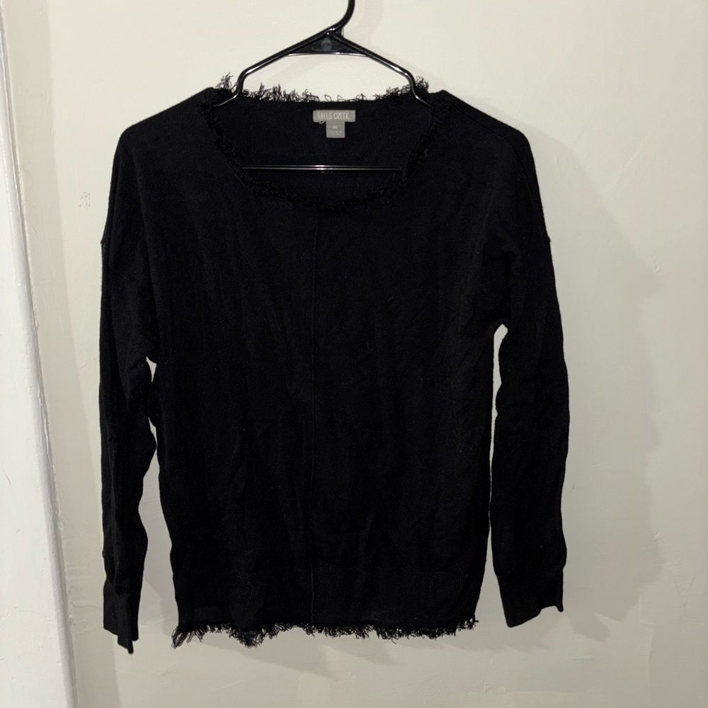 Falls Creek Black Frayed Sweatshirt